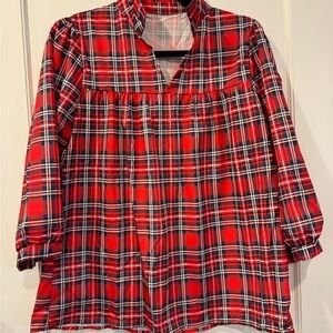 Red Plaid Long Sleeve Women’s Top size small